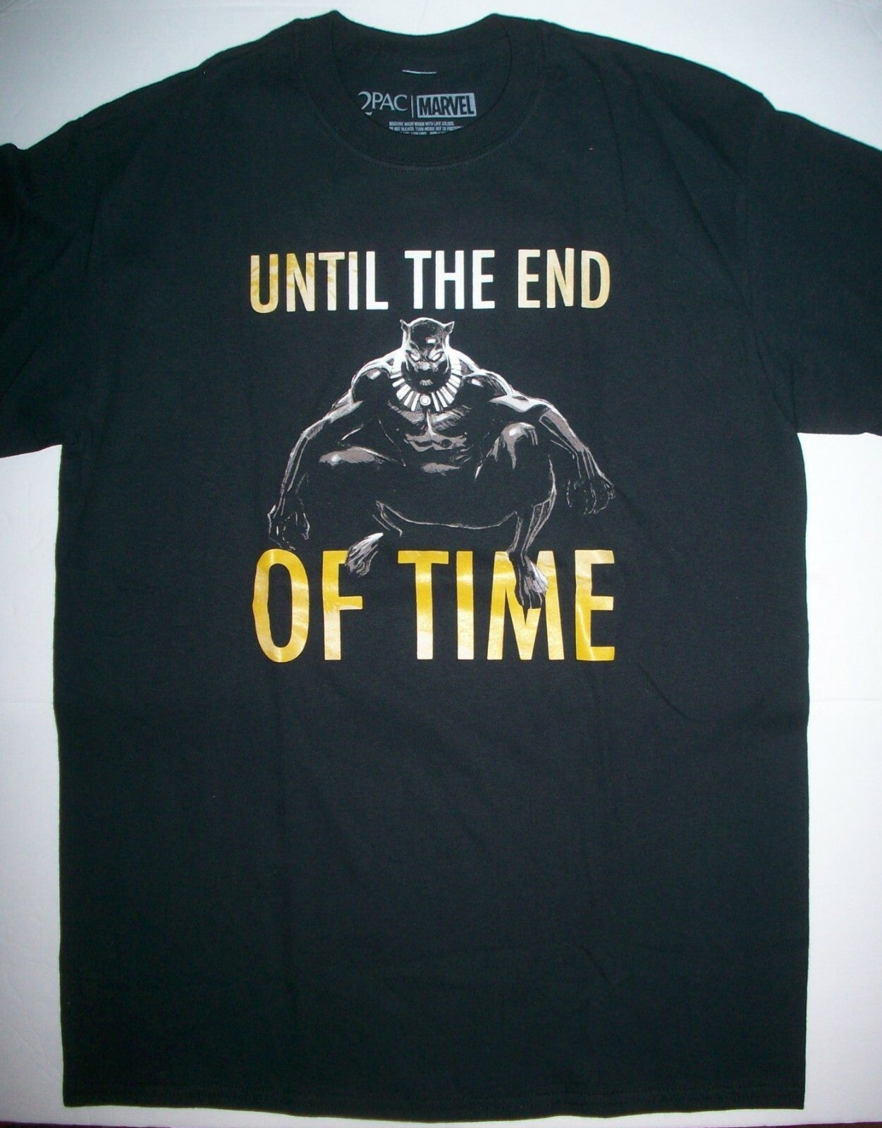 Marvel Black Panther / 2 PAC "Until The End Of Time"  Mens Medium Unisex T-Shirt