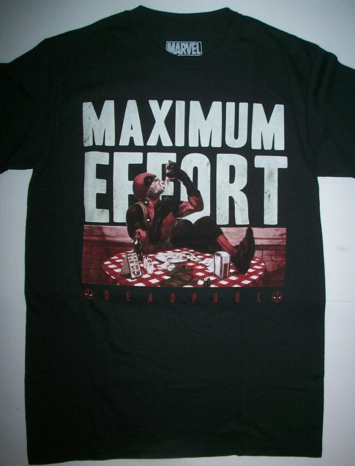 Marvel Deadpool "Maximum Effort" Mens Adult Unisex T-Shirt - Available Sm to Lg