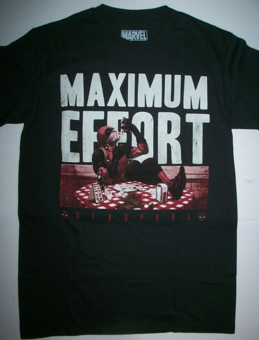 Marvel Deadpool "Maximum Effort" Mens Adult Unisex T-Shirt - Available Sm to Lg