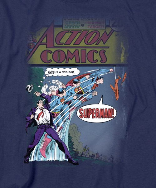 Superman "This is a Job for Superman!" Mens Unisex T-shirt, Available Sm to 5x
