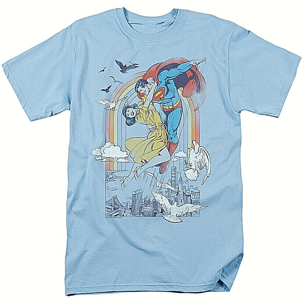 Superman & Lois Lane "Rainbow Love" Mens Unisex T-Shirt Available in Sm to 3x