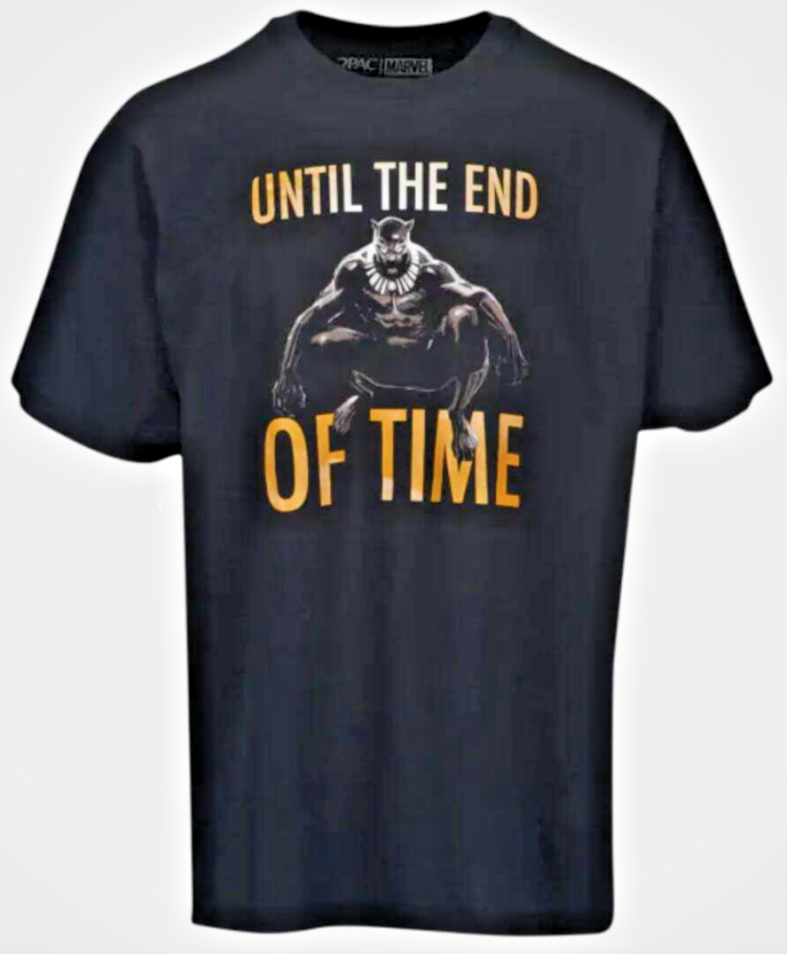 Marvel Black Panther / 2 PAC "Until The End Of Time"  Mens Medium Unisex T-Shirt