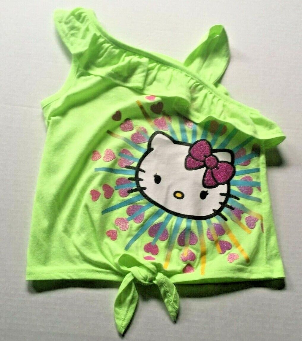 Hello Kitty: Ruffle  Off the Shoulder with Strap Girl T-shirt, Size Small or xL