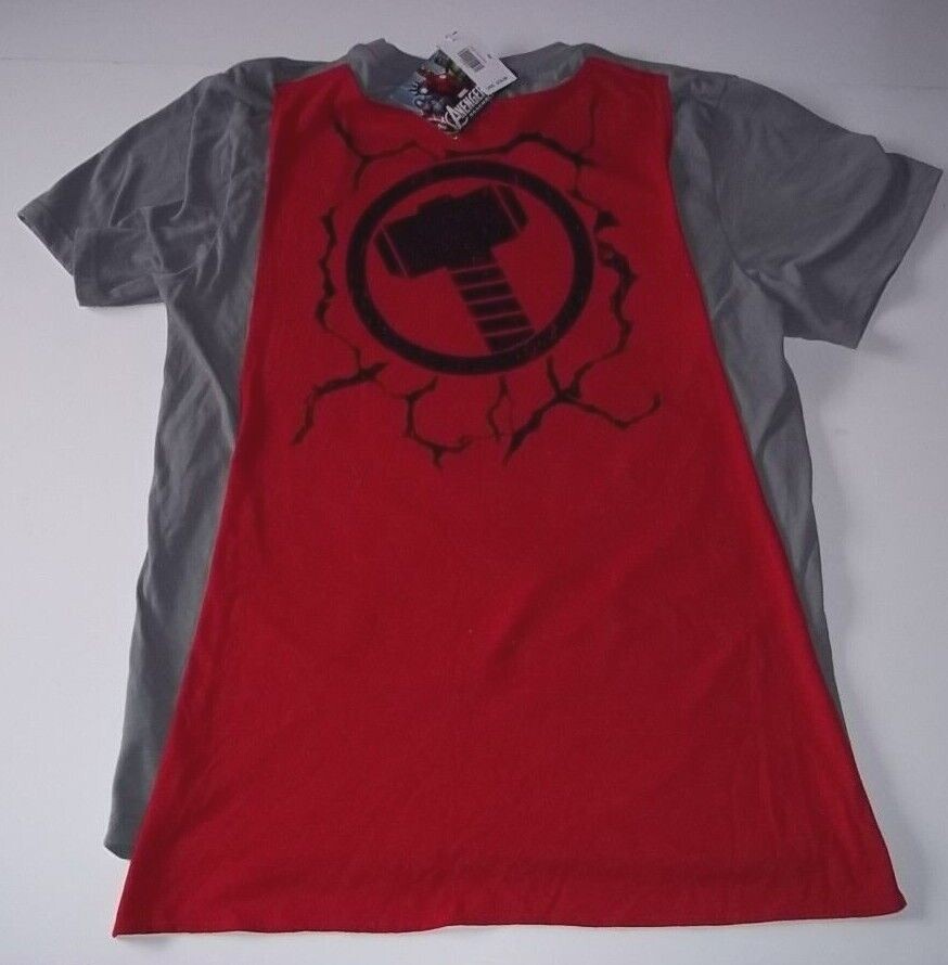 The Mighty Thor XL Caped Costume T-Shirt - Avengers Assemble - New