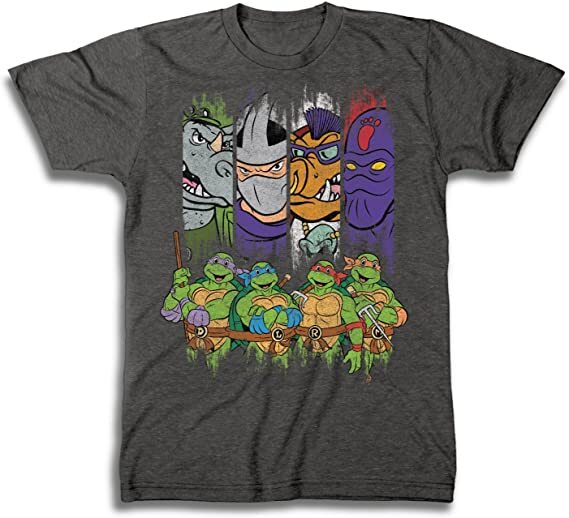 Teenage Mutant Ninja Turtles with VIllians Mens T-Shirt -Available Sm to Med