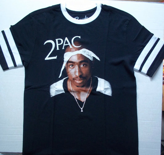 Rapper 2Pac Shakur Men's Unisex Ringer T-Shirt - Available M & L