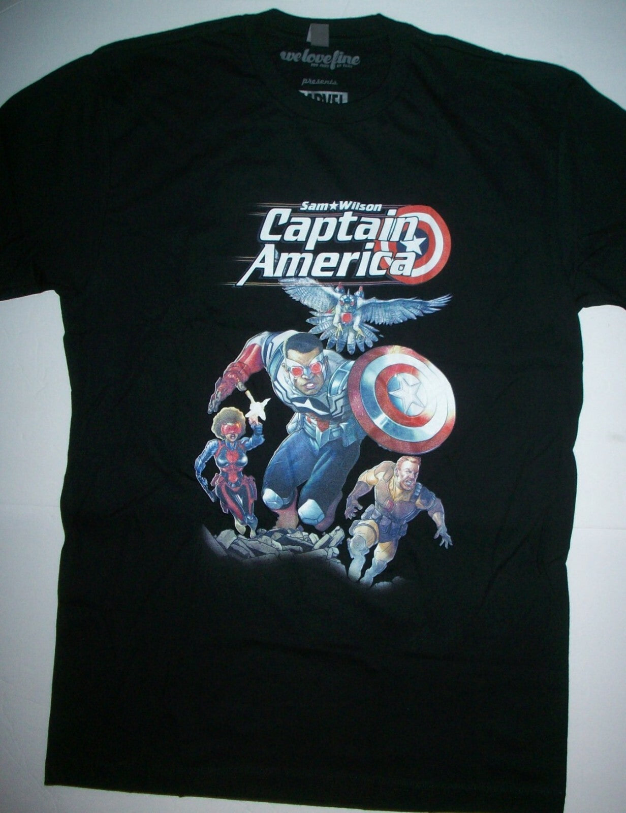 Marvel Sam Wilson Captain America Small Adult Unisex T-Shirt - New