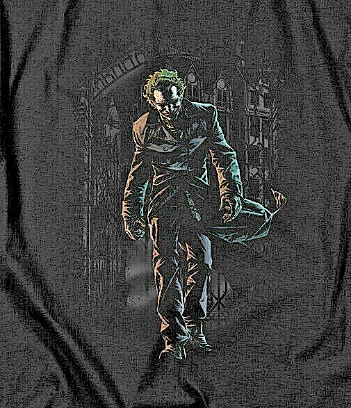 The Joker "Leaving Arkham Asylum"  Mens Unisex T-Shirt -Available in Sm to 3x