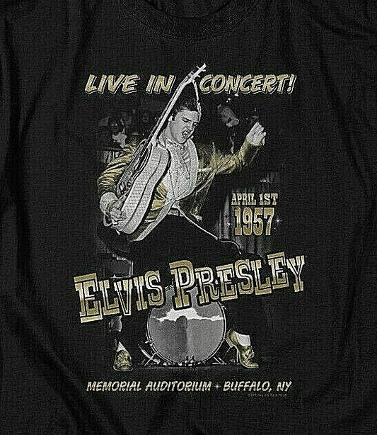 Elvis Presley "Live in Buffalo, NY 1957" Mens Unisex T-Shirt, Available Sm to 5x