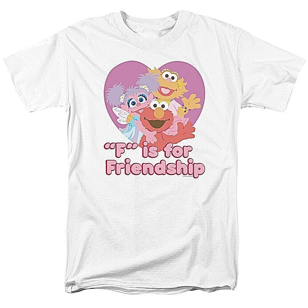 Sesame Street "F" Is for Friendship" Mens Unisex T-Shirt, Available Sm to 3x