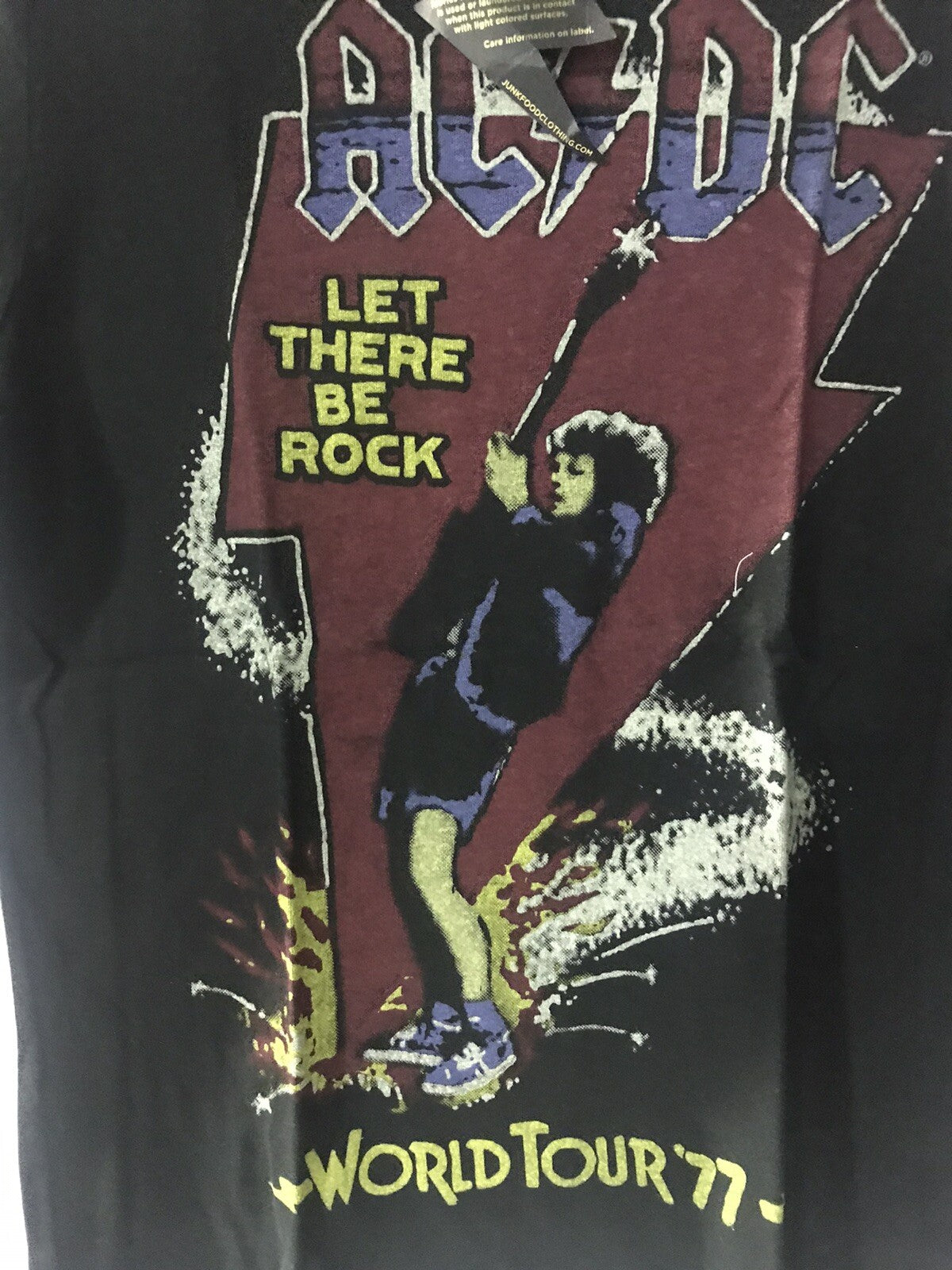 AC/DC "Let There Be Rock" World Tour 1977 Mens Medium Unisex T-Shirt -New