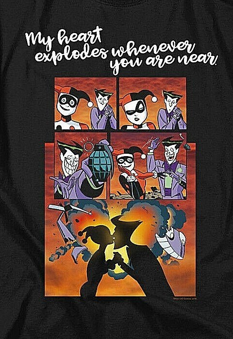 Harley Quinn "My Heart Explodes.." Mens Unisex T-Shirt -Available in Sm to 5x