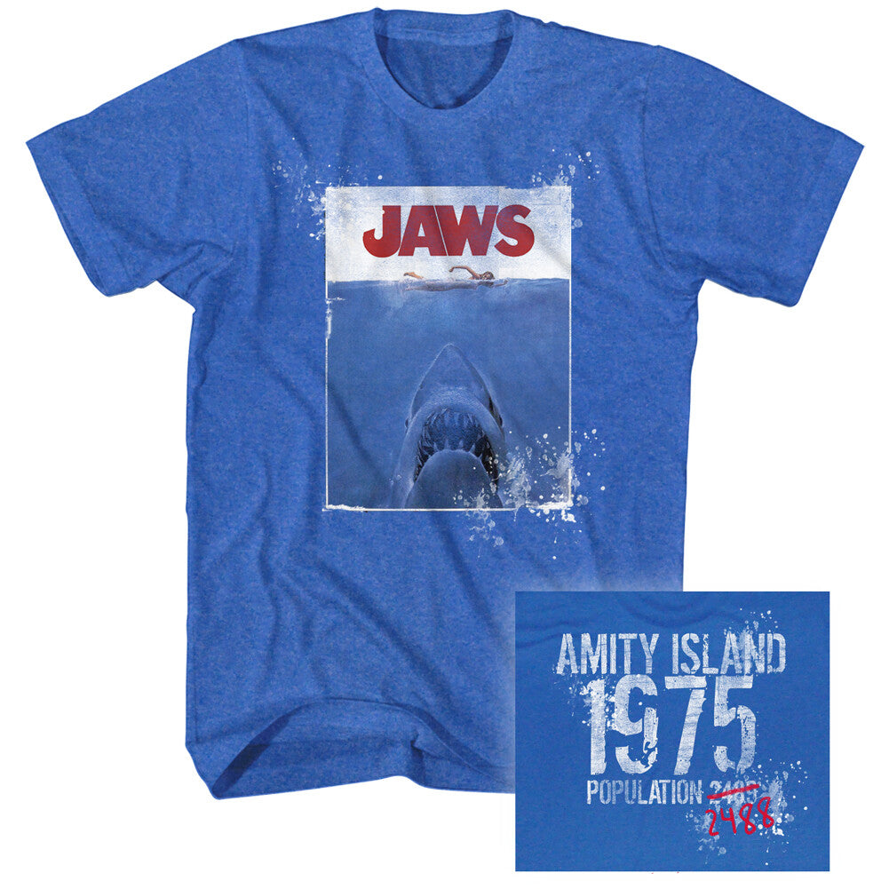 Jaws (Amity Island Population Sign) Mens Unisex T-Shirt -Available Sm 3x - New