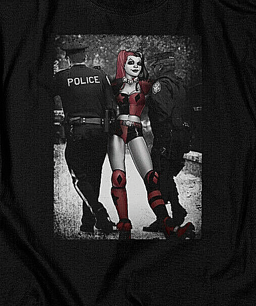 Harley Quinn "The Arrest" Mens Unisex T-Shirt -Available in Sm to 3x -new