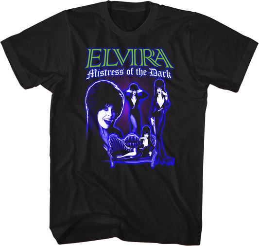 Elvira, Mistress of the Dark "4 Poses" Mens Unisex T-Shirt -Available Sm to 3x