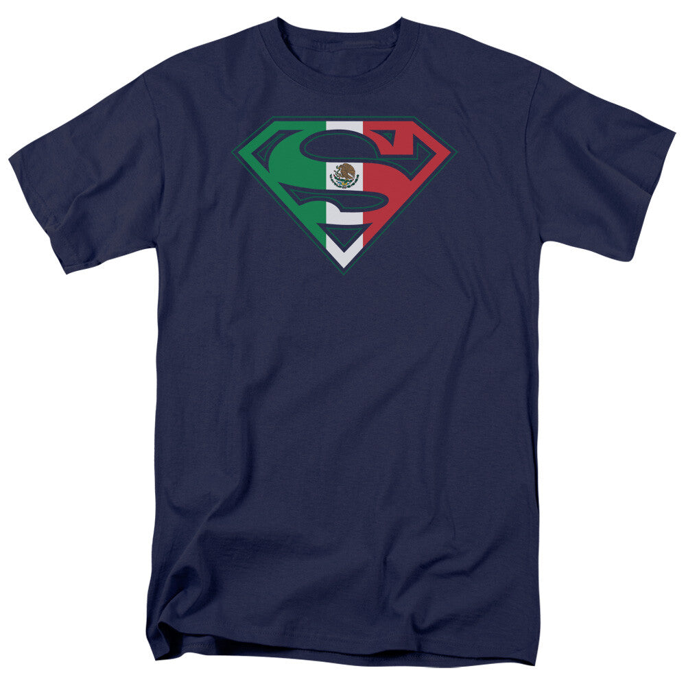 Superman "Mexican Flag" Distressed Shield Logo Mens T-shirt -Available Sm to 5x