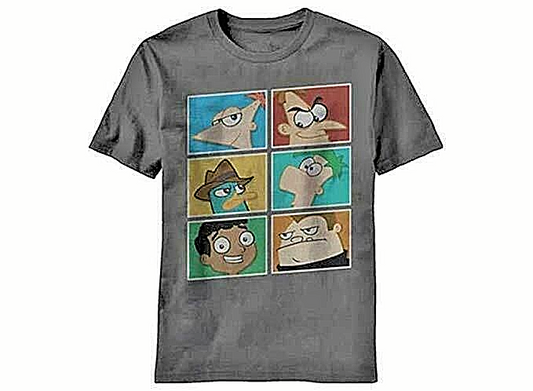 Phineas and Ferb "6 Frame -Bros TIme" Mens Unisex T-Shirt -Available Med & Lg