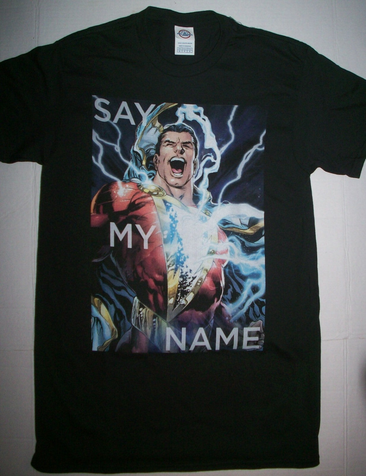 DC Comics Shazam "Say My Name" Mens  Small Unisex T-Shirt - New