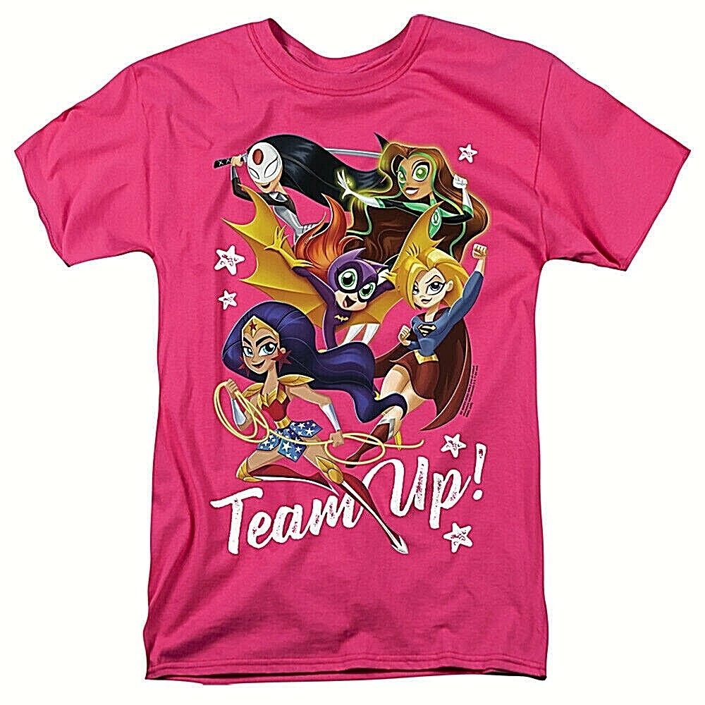 DC Super Hero Girls "Team Up!" Mens Unisex T-shirt -Available Sm to 3x