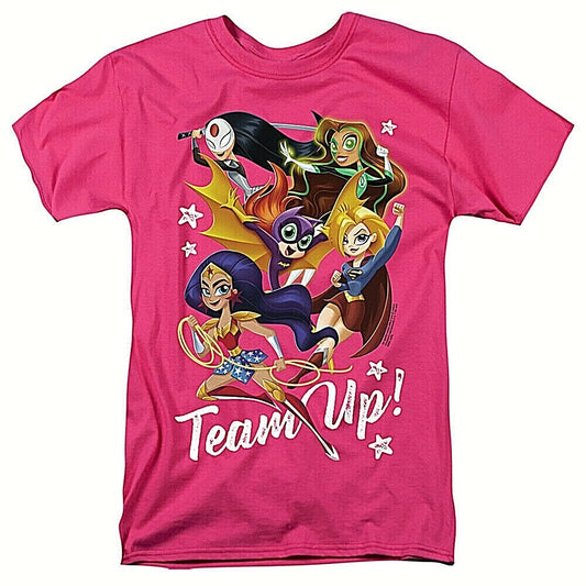 DC Super Hero Girls "Team Up!" Mens Unisex T-shirt -Available Sm to 3x