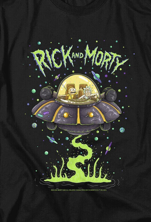 Rick and Morty "Drunk Ship" Mens Adult Unisex T-shirt -Available in Sm to 5x new