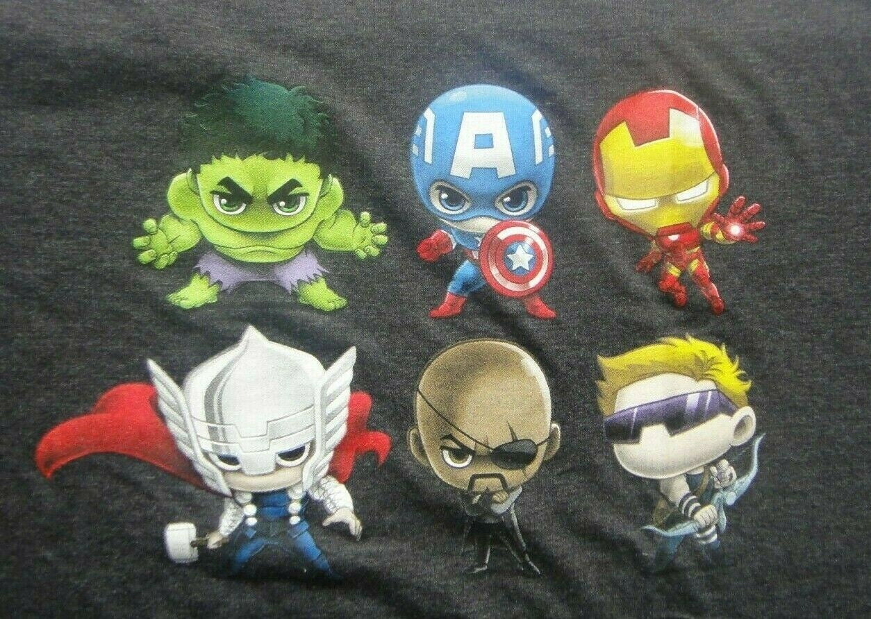 Marvel Avengers Chibi Characters Mens Adult Unisex T-Shirt -Available xL to 2x