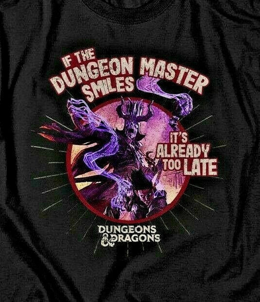 Dungeons & Dragons "Dungeon Master Smiles" Men Unisex T-Shirt Available Sm to 5x