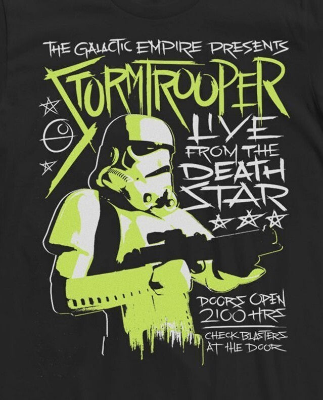 Star Wars "Stormtrooper, Live from the Deathstar" Men T-Shirt, Available Sm 2x -