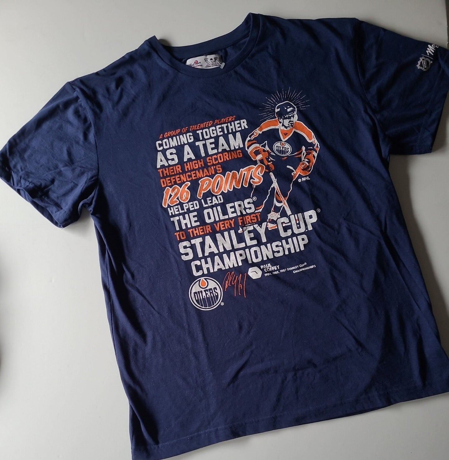 NHL Molson Cdn The Alumni Stanley Cup Champion Paul Coffey Men Large T-shirt
