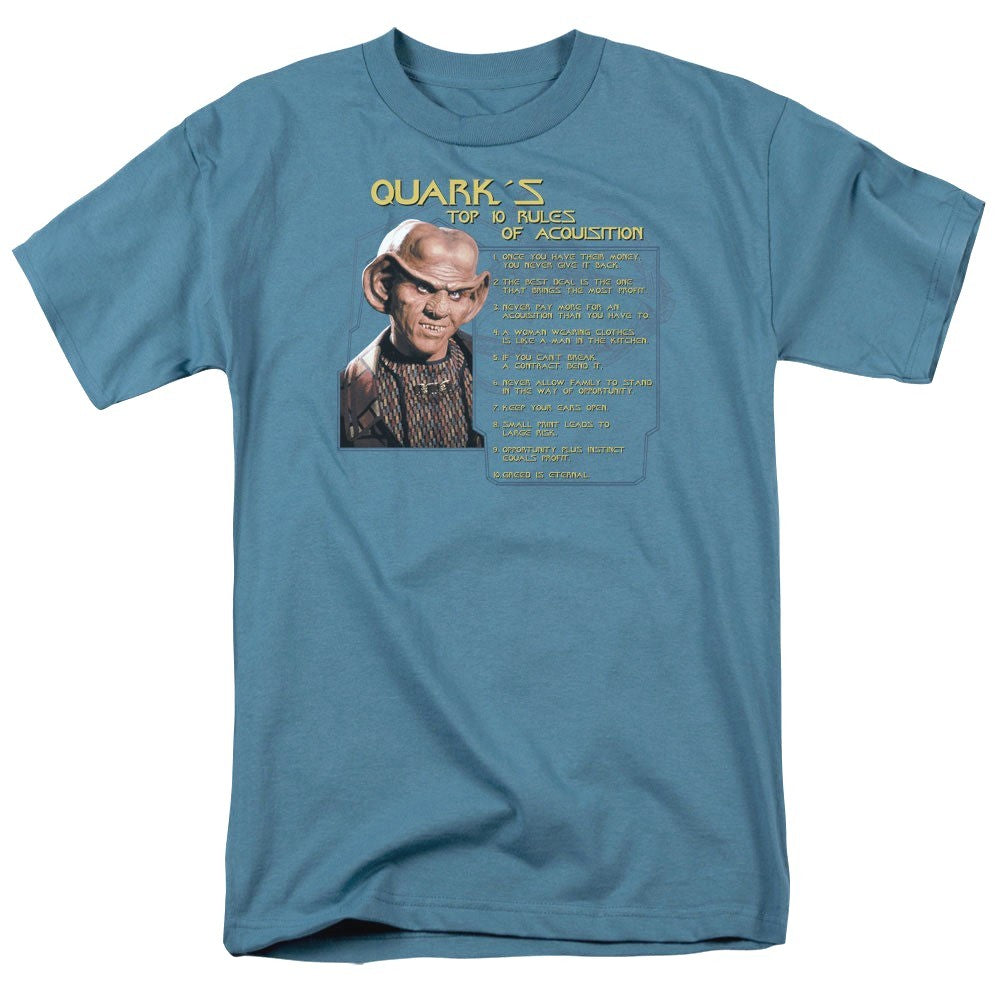 Star Trek: DS-9, Quark's Rules of Acquisition Mens T-Shirt - Available Sm to 5x