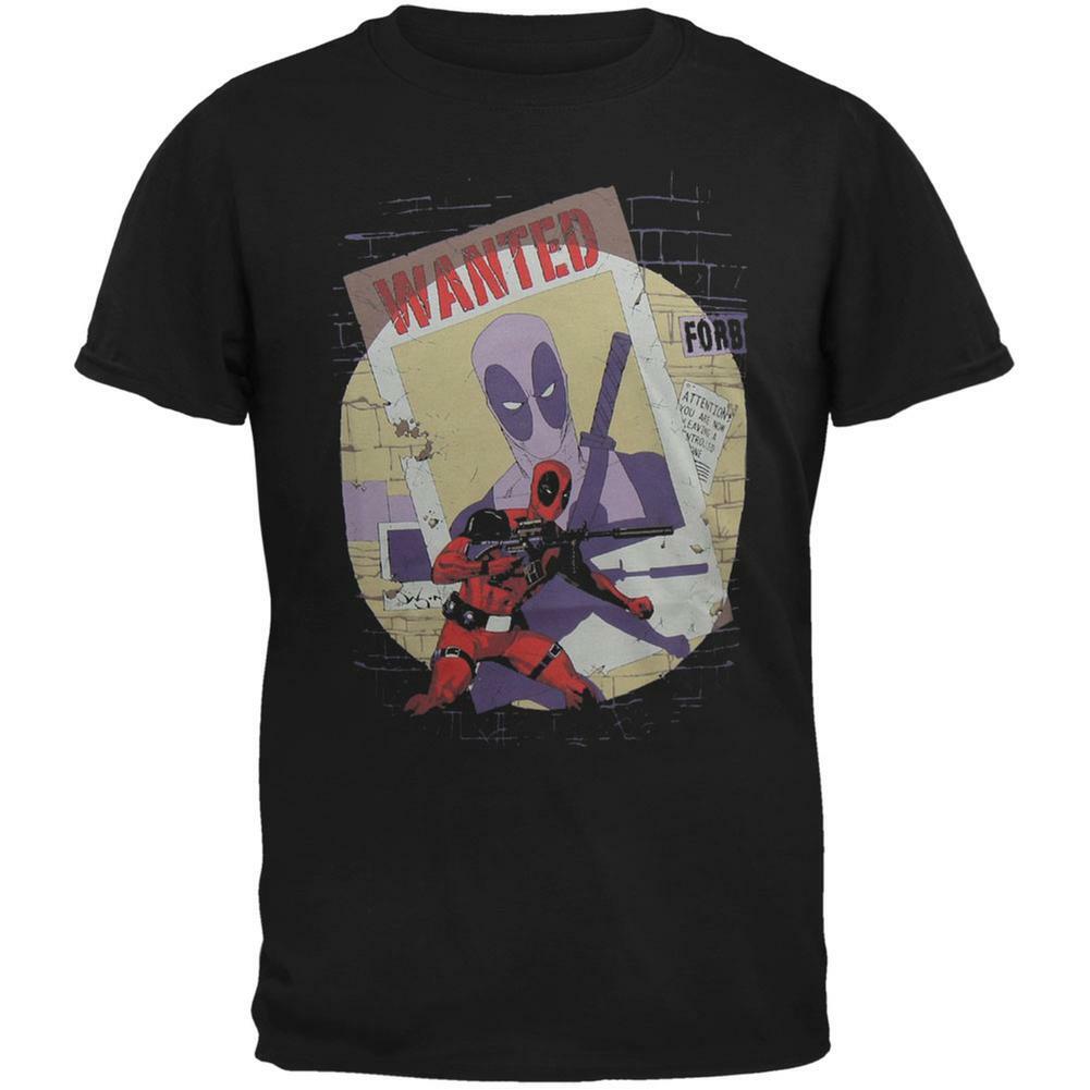 Deadpool and a "Wanted Billboard" Mens Unisex T-shirt -Available xL & 2x New