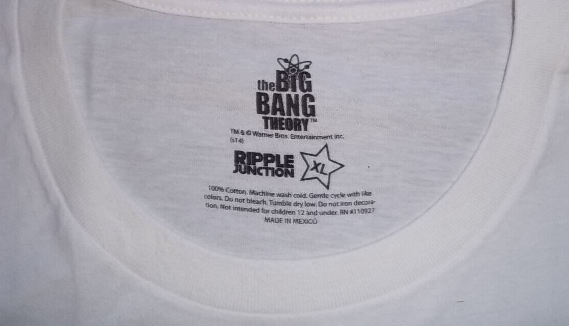 Big Bang Theory  TV Show "Friendship Algorithm" Women Juniors xL T-Shirt -new