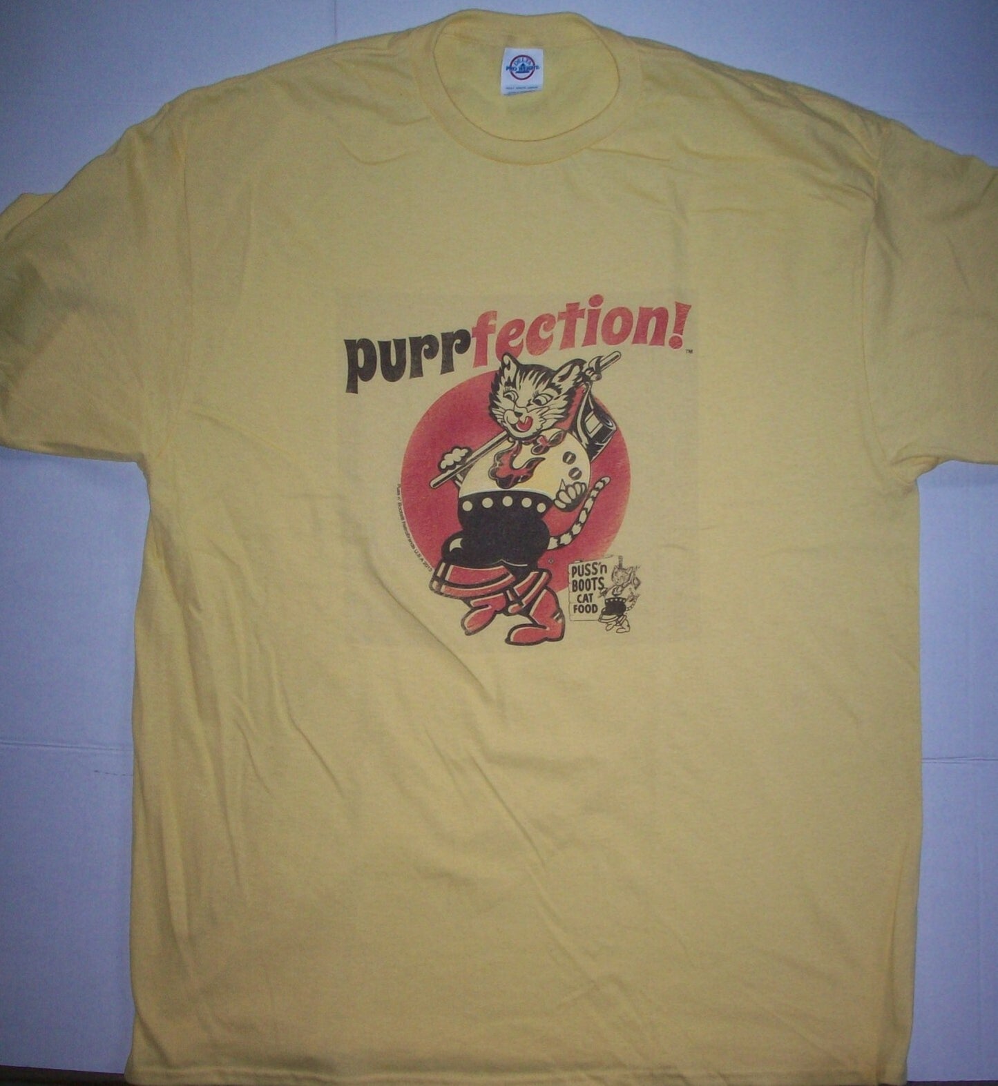Puss'n Boots Cat Food "Purrfection" Mens x-Large Unisex T-Shirt - New