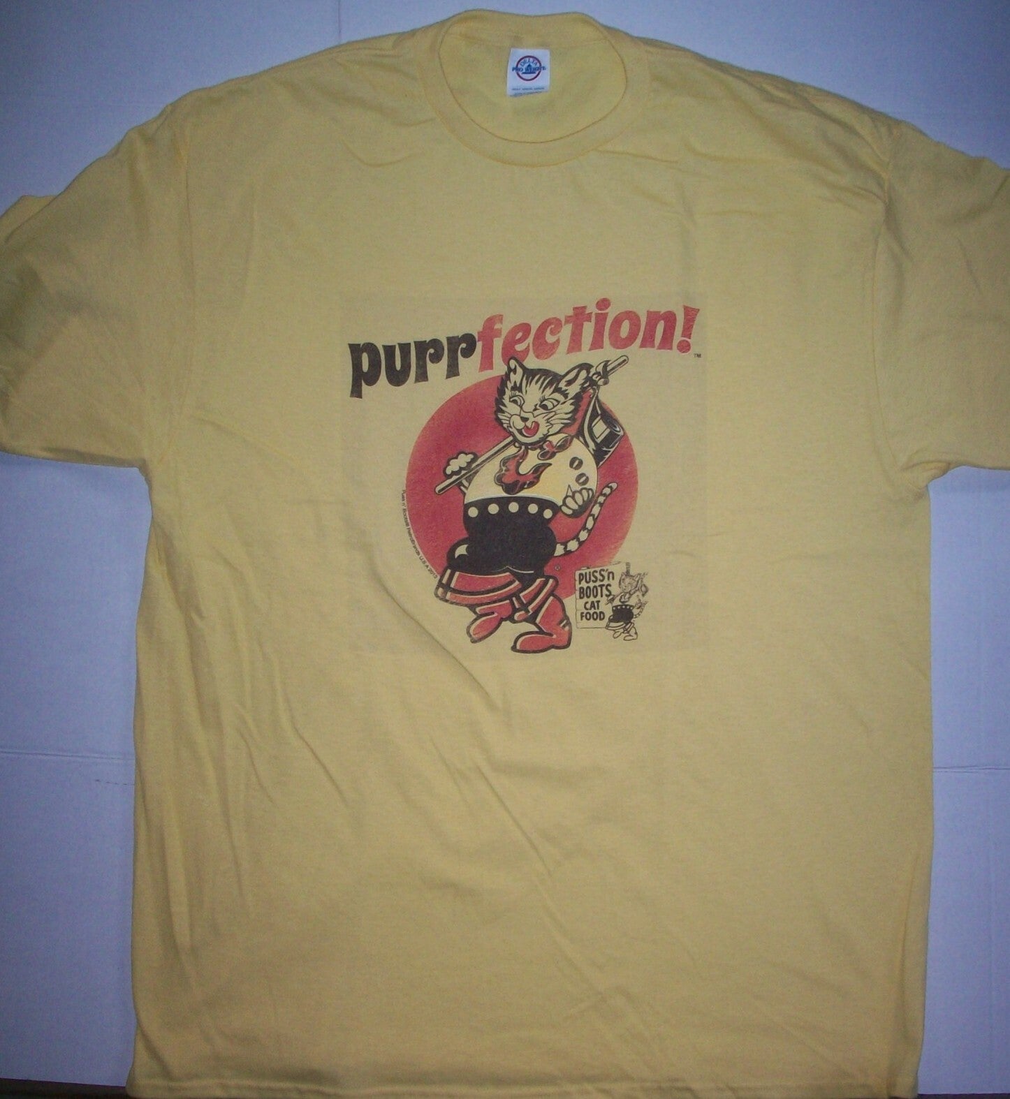 Puss'n Boots Cat Food "Purrfection" Mens x-Large Unisex T-Shirt - New