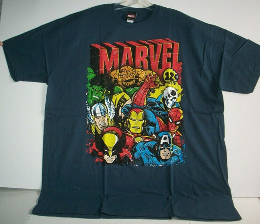 Marvel Comic Characters XXL Adult Unisex T-Shirt - New