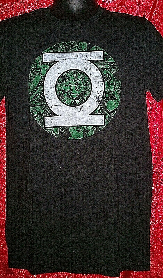 DC Comics Green Lantern "Collage Logo" Mens Medium T-Shirt - New -10+ years old