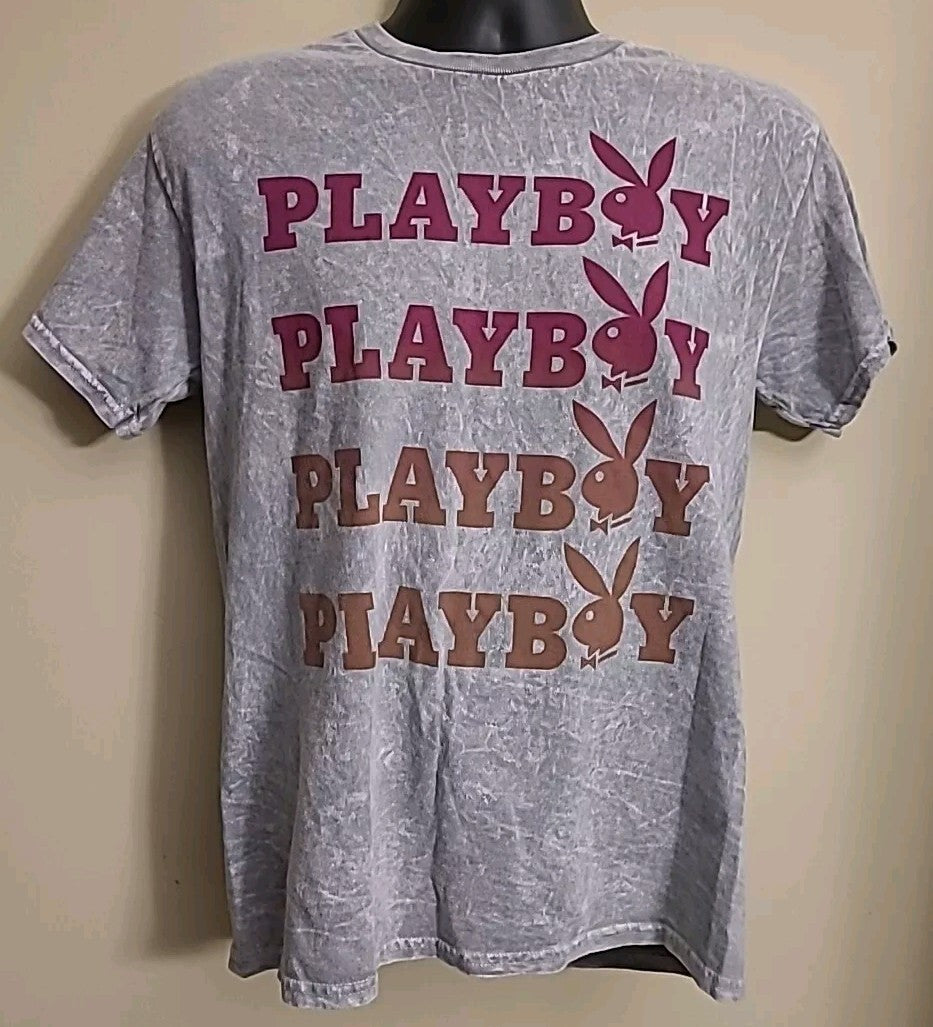 Playboy Repeating Logos Mens Medium Unisex T-shirt -new