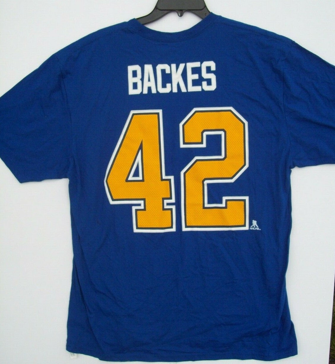 NHL St. Louis Blues #42 Backes Mens XL Reebok Unisex T-Shirt - New