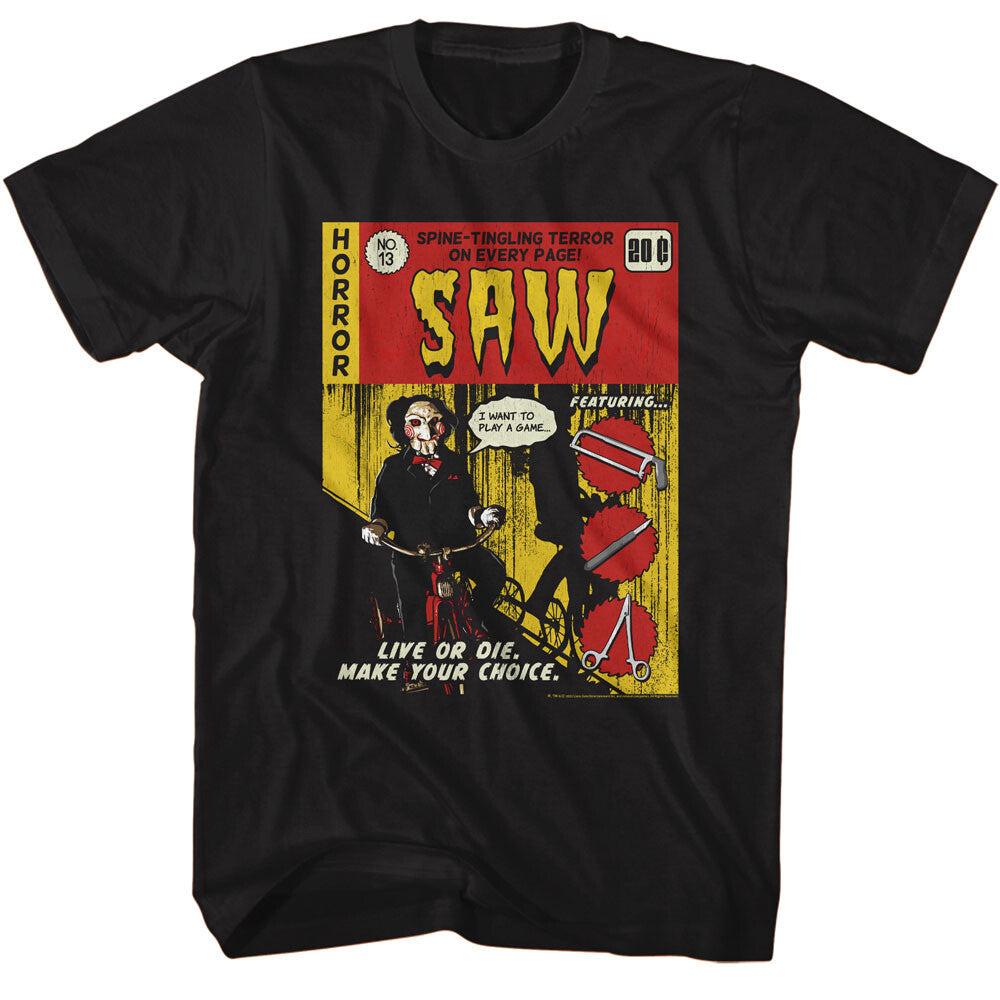 Saw, "Jigsaw Comic Book" Men Unisex T-Shirt  -Available Sm to 3x -new