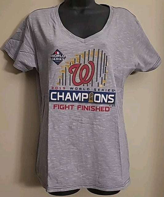 Washington Nationals "2019 World Series Champions" Womens Large T- Shirt -New
