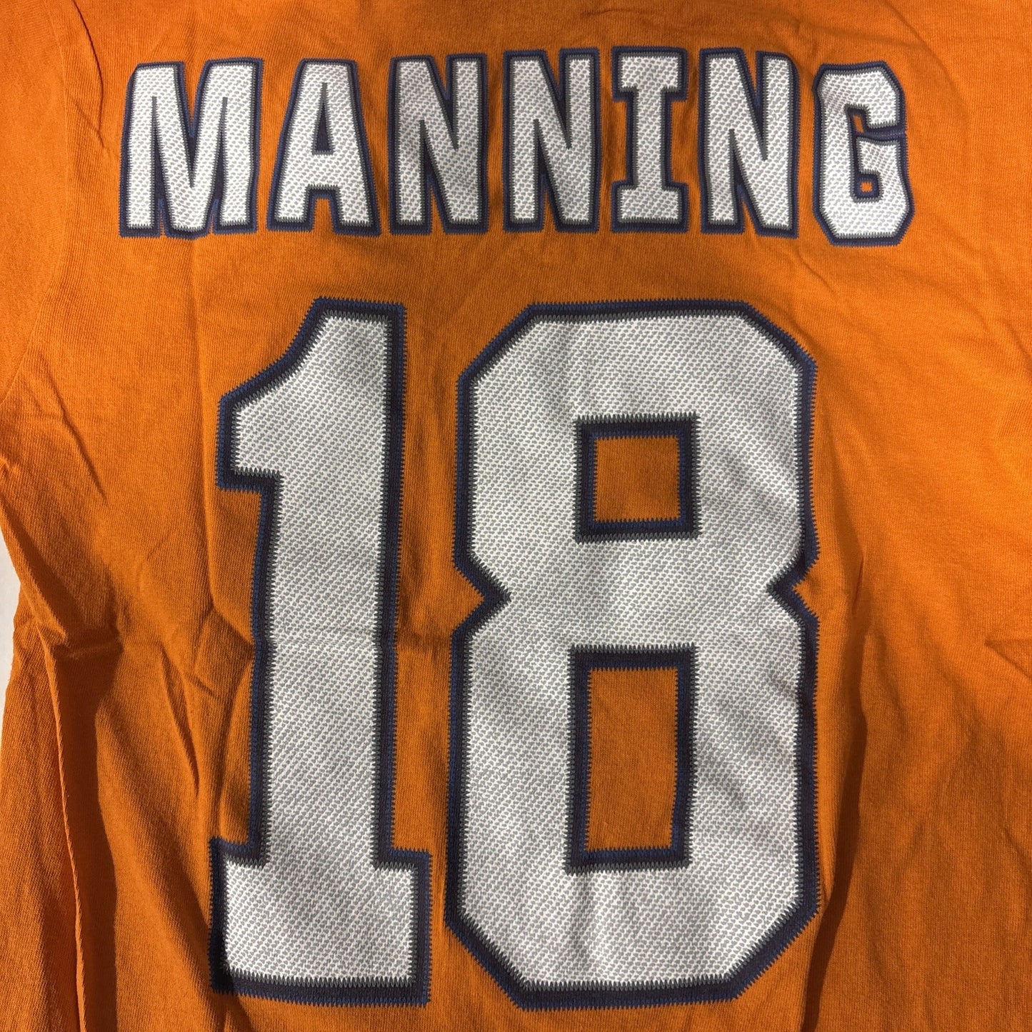 Denver Broncos #18 Peyton Manning Mens Small Unisex T-shirt by Team Apparel