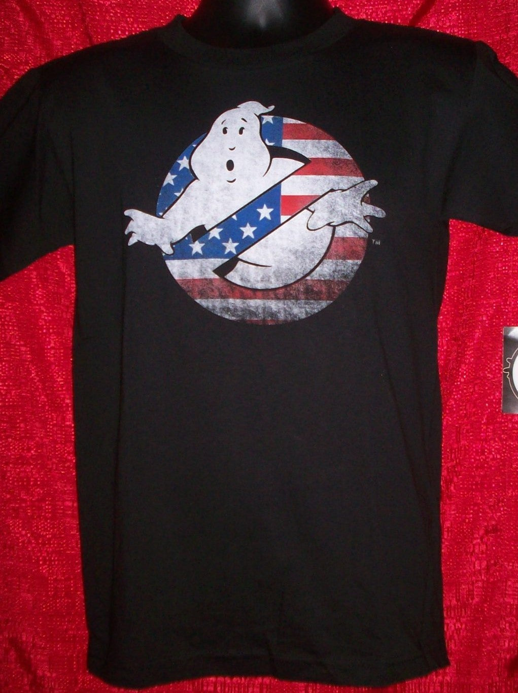 Ghostbusters "USA Flag" Logo Mens Small Unisex T-Shirt - New  -10+ Years old