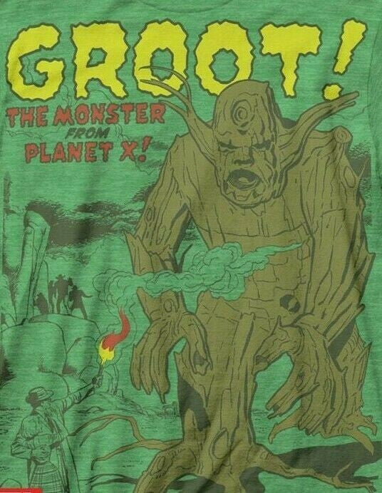 Marvel, Groot "Monster from Planet X" Mens Unisex T-shirt -Available Sm or Med