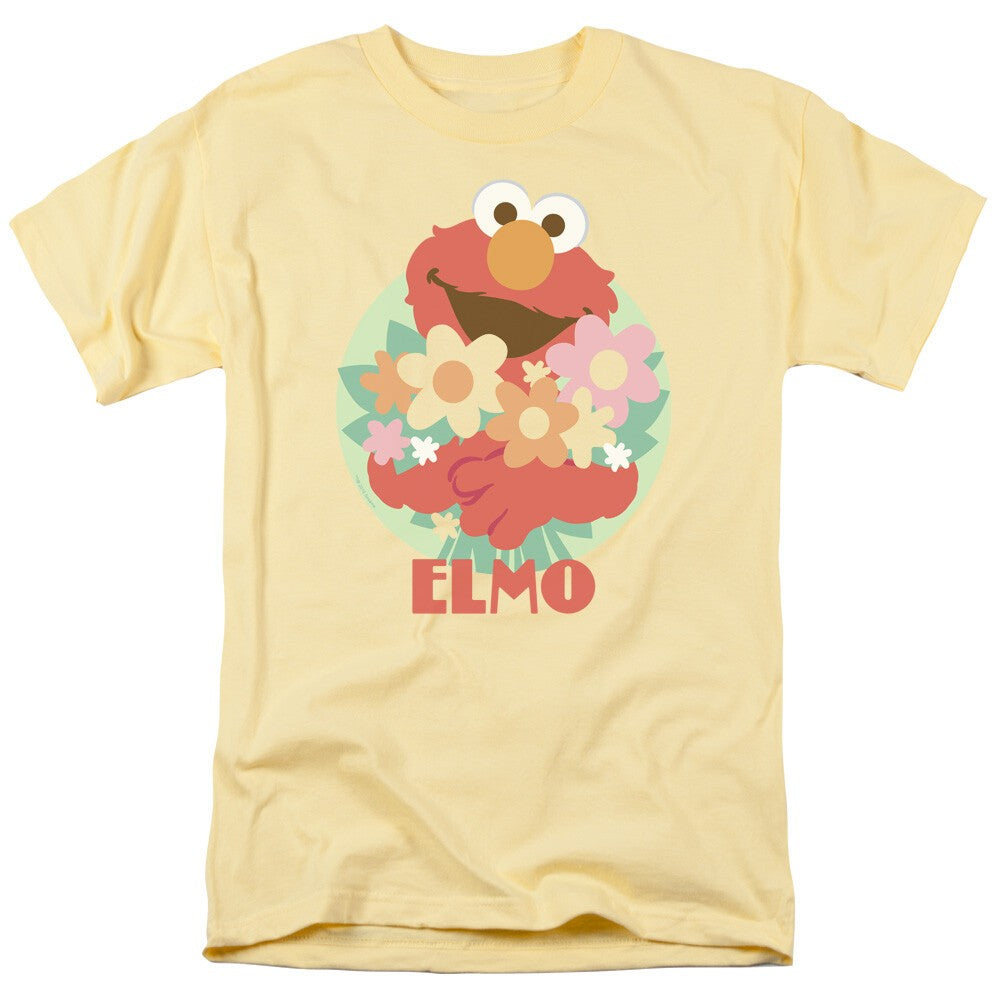 Sesame Street "Elmo with flowers" Mens Unisex T-Shirt -Available sm to 3x