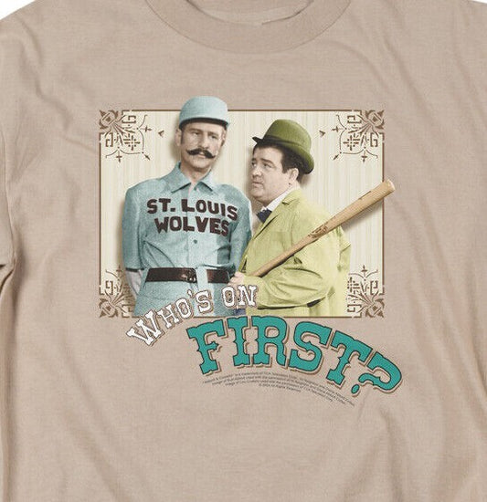 Abbott & Costello "Who's On First" Men Adult Unisex T-Shirt -Available Med to 3x