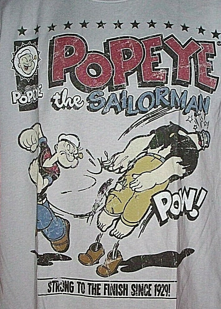 Popeye The Sailor Man, Strong 2 the Finish Since 1929 Mens Medium Unisex T-Shirt