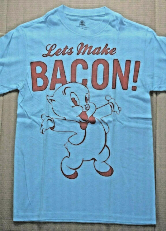 Warner Bros. Porky Pig "Let's Make Bacon" Men's Large Unisex T-Shirt -new