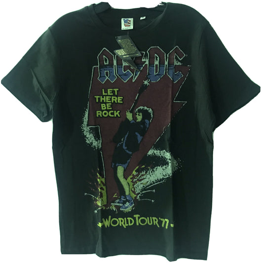 AC/DC "Let There Be Rock" World Tour 1977 Mens Medium Unisex T-Shirt -New