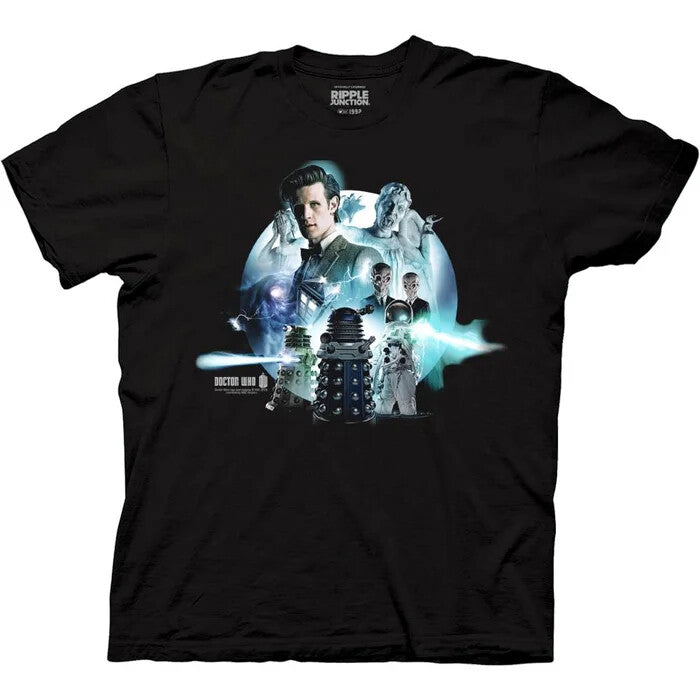 Doctor Who "Matt Smith with Daleks" Mens Unisex T-shirt, Available Sm to 3x -new