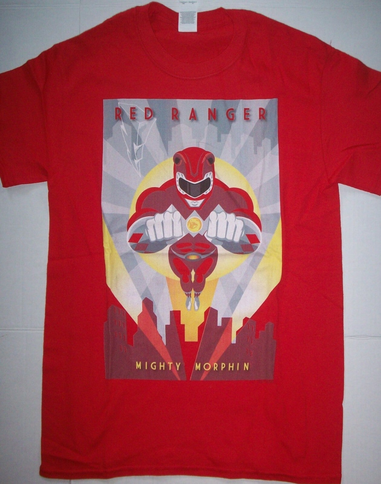 Mighty Morphin Power Rangers, Red Ranger Mens Unisex T-Shirt Available Sm to 5x